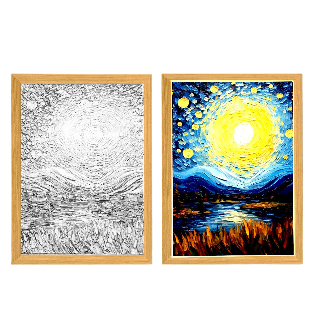Night Light Painting Light Lamp Van Gogh Starry Sky Wall Art