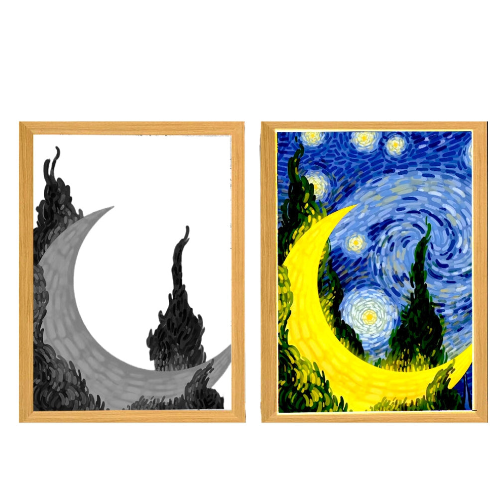 Night Light Painting Light Lamp Van Gogh Starry Sky Wall Art