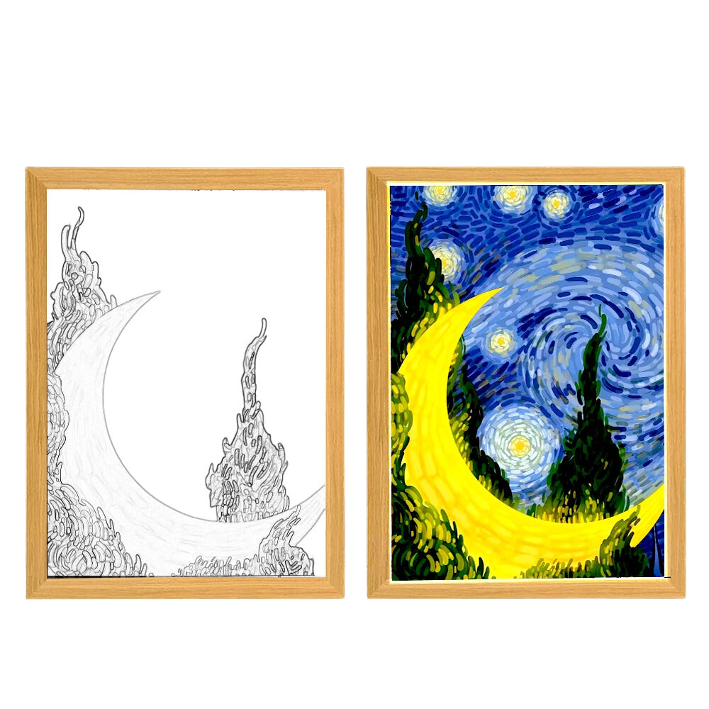 Night Light Painting Light Lamp Van Gogh Starry Sky Wall Art