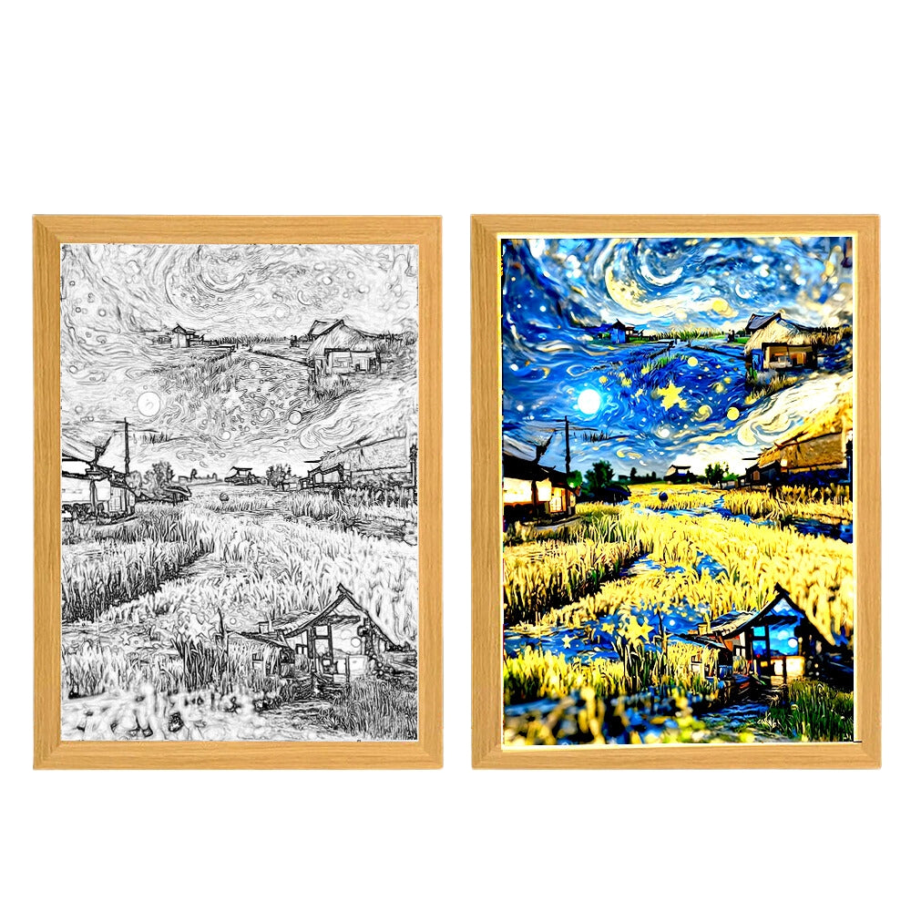 Night Light Painting Light Lamp Van Gogh Starry Sky Wall Art