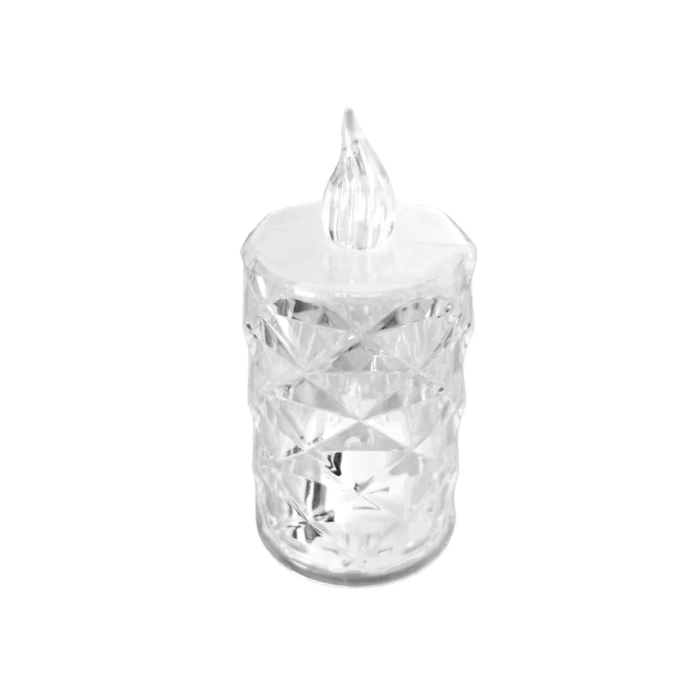 Crystal Candles LED Light Transparent Flameless Lantern Night Lamp Battery Powered