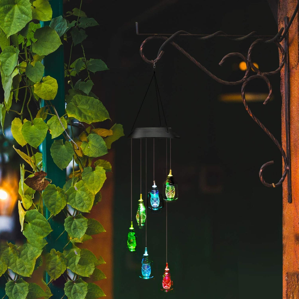 Retro Solar Wind Chime Lamp – Kerosene-Style Courtyard Light