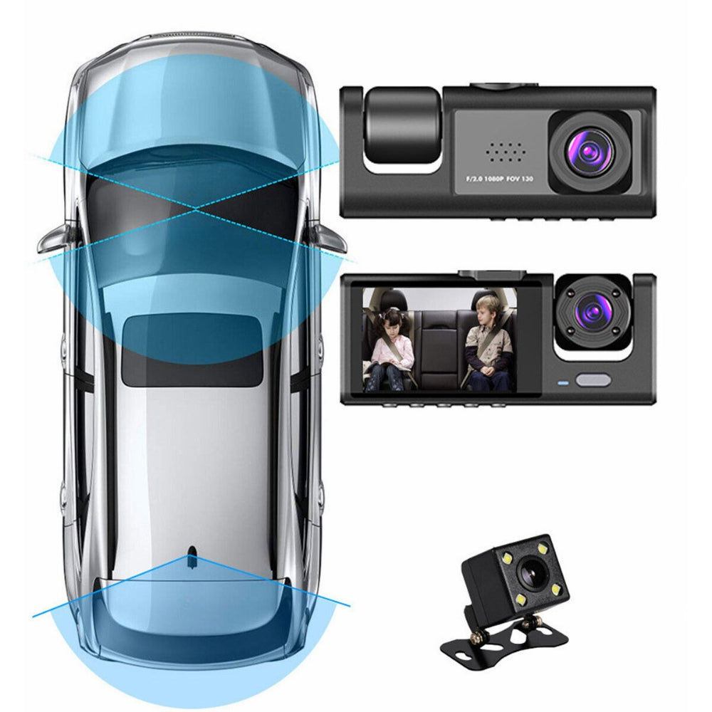 Dual Lens 1080P Car Dash Cam Front and Rear Recorder with G-Sensor