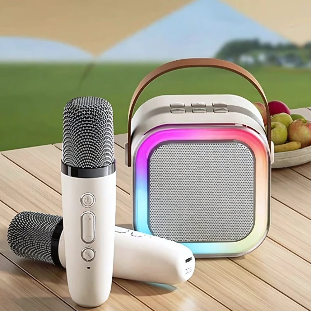 Portable Bluetooth Karaoke Machine with Speaker and 2 Wireless Microphones