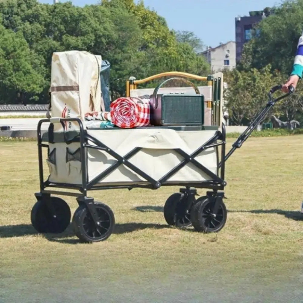 Heavy-Duty  Garden Trolley Cart Foldable with 5 Inch Rubber Wheels