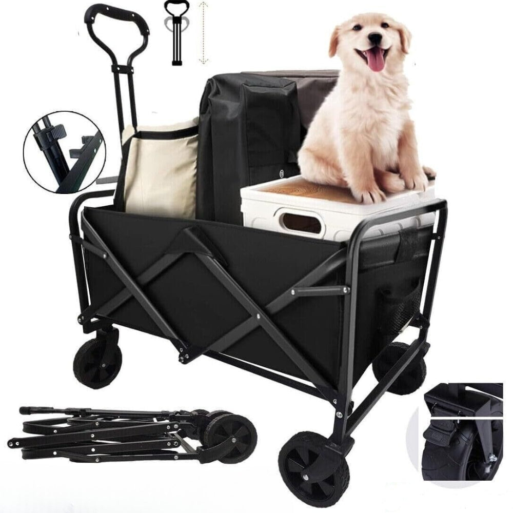 Heavy-Duty  Garden Trolley Cart Foldable with 5 Inch Rubber Wheels