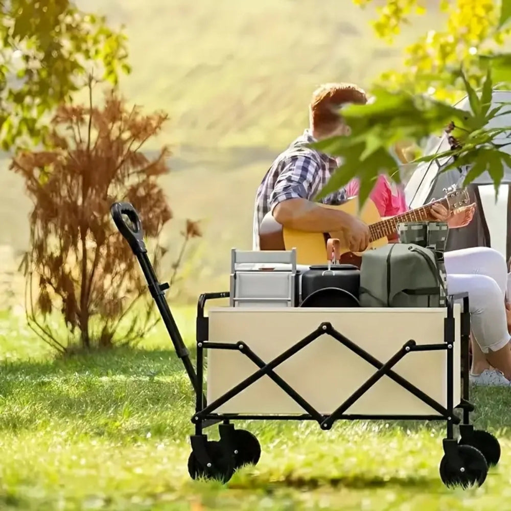 Heavy-Duty  Garden Trolley Cart Foldable with 5 Inch Rubber Wheels