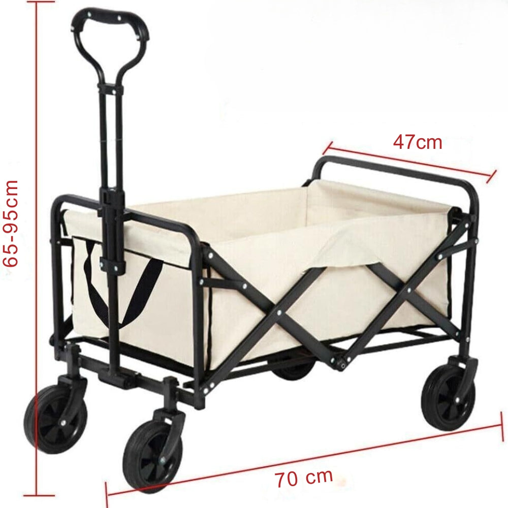 Heavy-Duty  Garden Trolley Cart Foldable with 5 Inch Rubber Wheels
