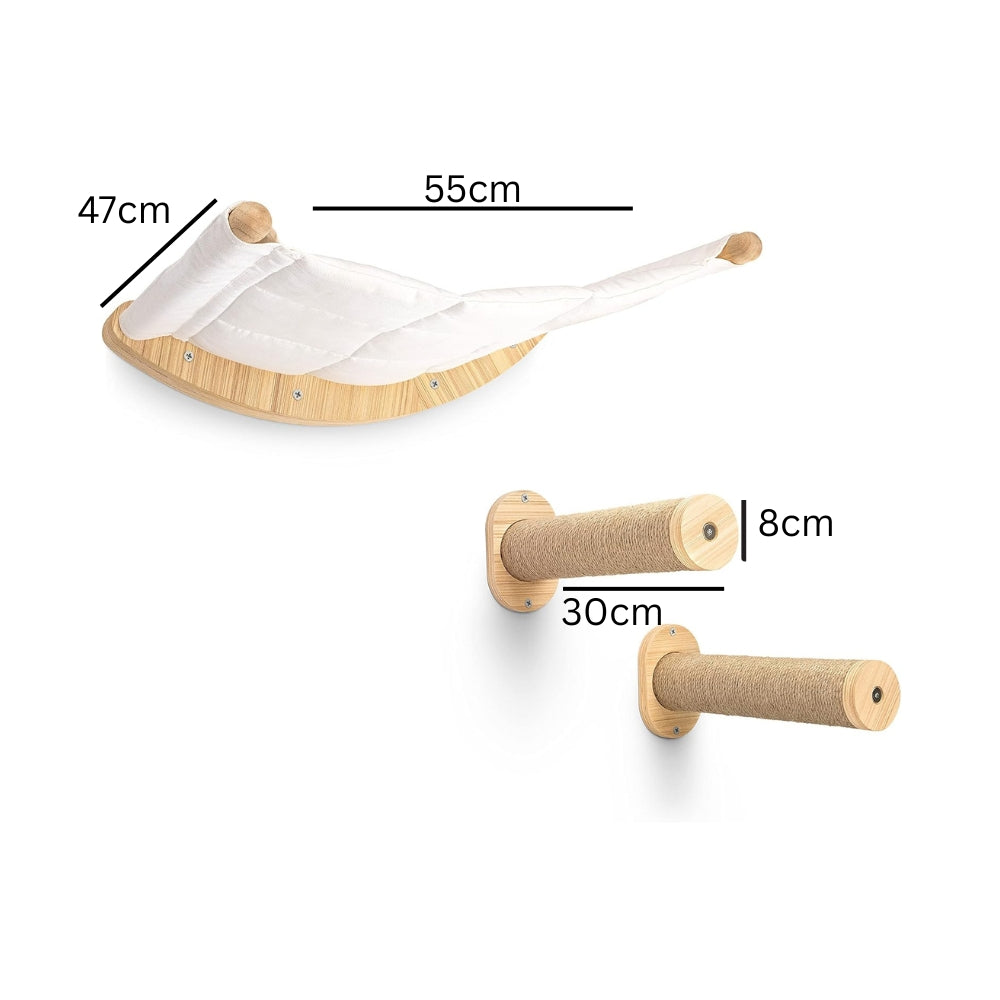 Cat Indoor Activity Centre Wooden Climbing Tube with Sisal Rope Scratching Board
