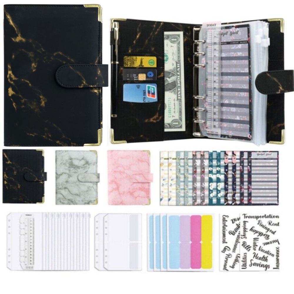 A6 Budget Binder Wallet Planner Cash Organizer with Envelopes