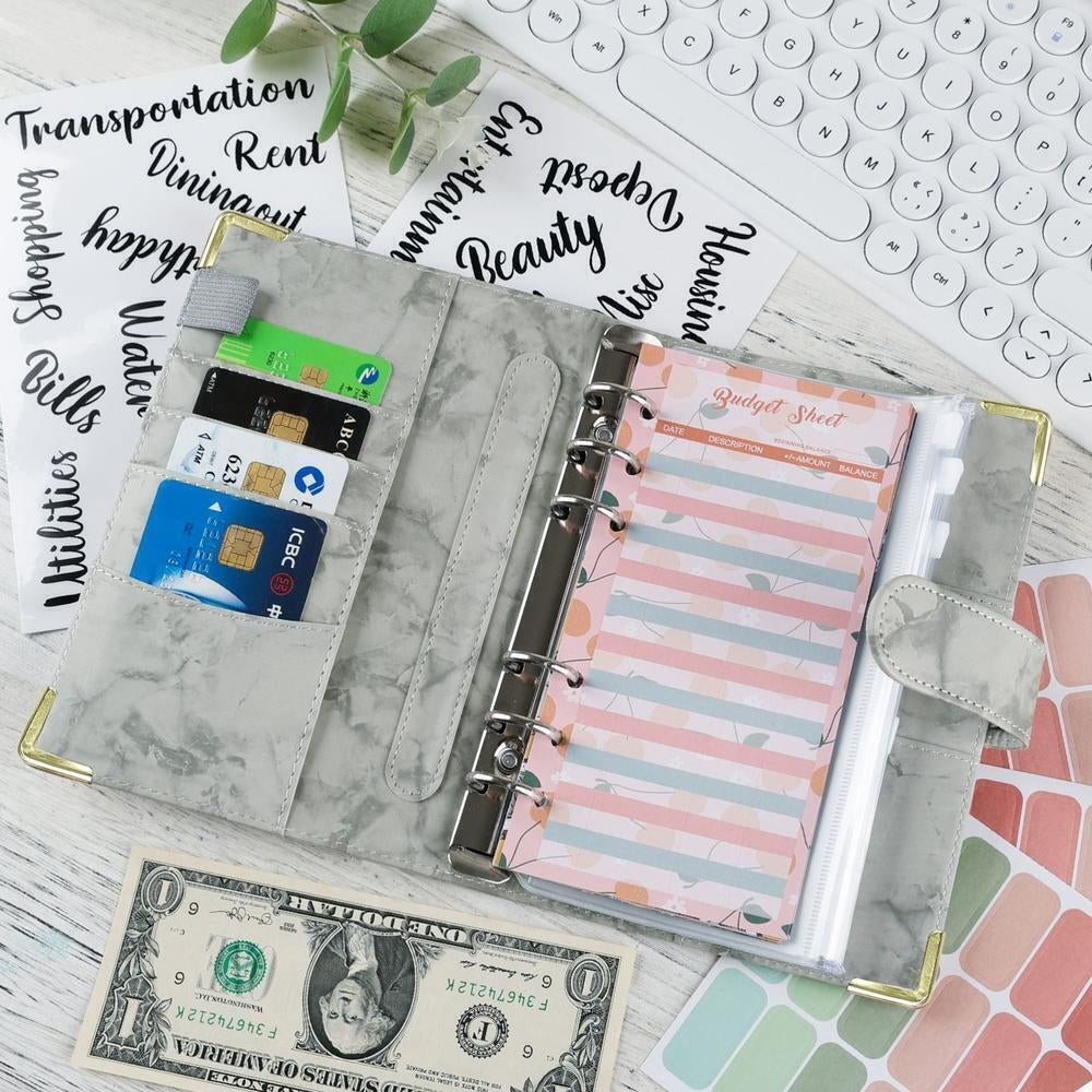 A6 Budget Binder Wallet Planner Cash Organizer with Envelopes
