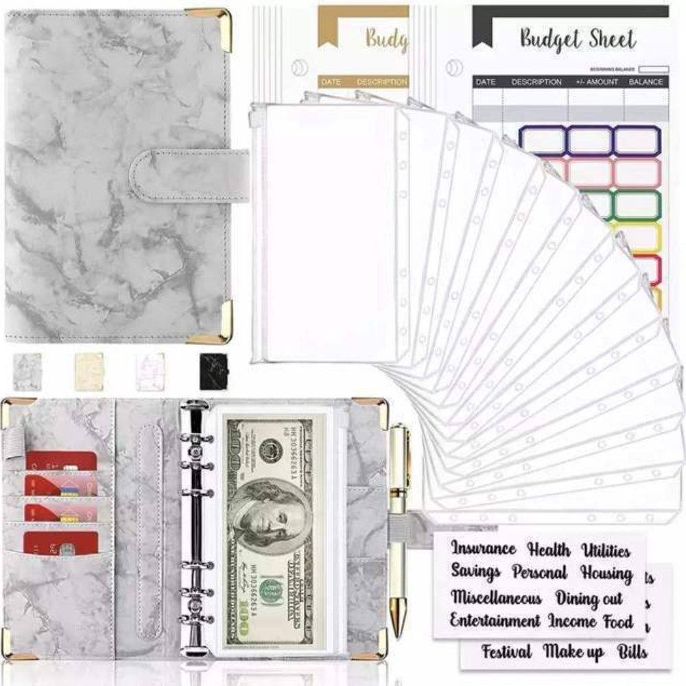 A6 Budget Binder Wallet Planner Cash Organizer with Envelopes