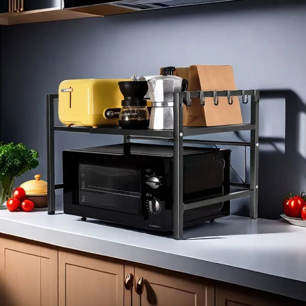 Microwave Oven Rack Stand Kitchen Expandable Storage Shelf
