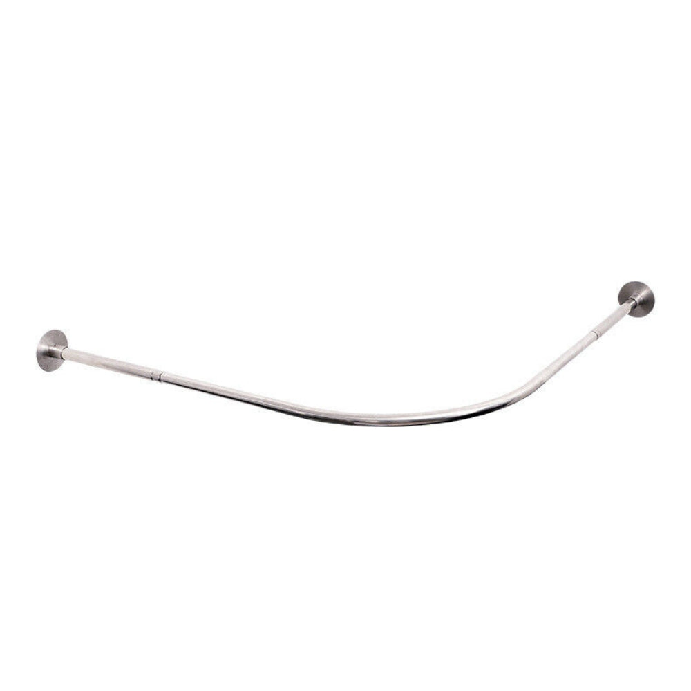 Stretchable L Shaped Stainless Pole Bathroom Corner Shower Curtain Rail Rod