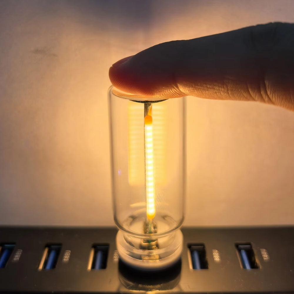 USB Touch Control LED Night Light with Edison Filament Bulb for DIY Bedroom Decor