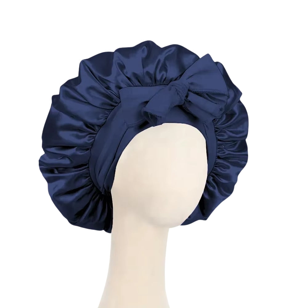 Satin Silk Bonnet Adjustable Sleeping Hair Bonne With Tie Band