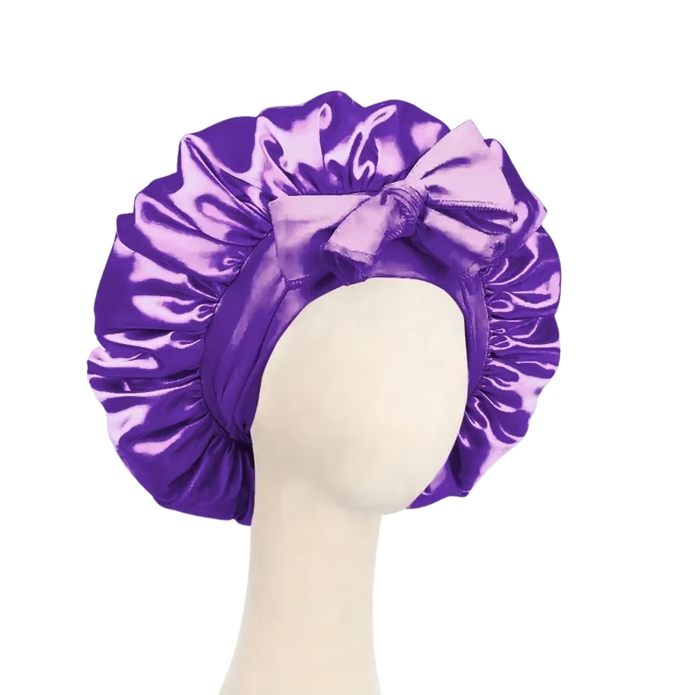 Satin Silk Bonnet Adjustable Sleeping Hair Bonne With Tie Band
