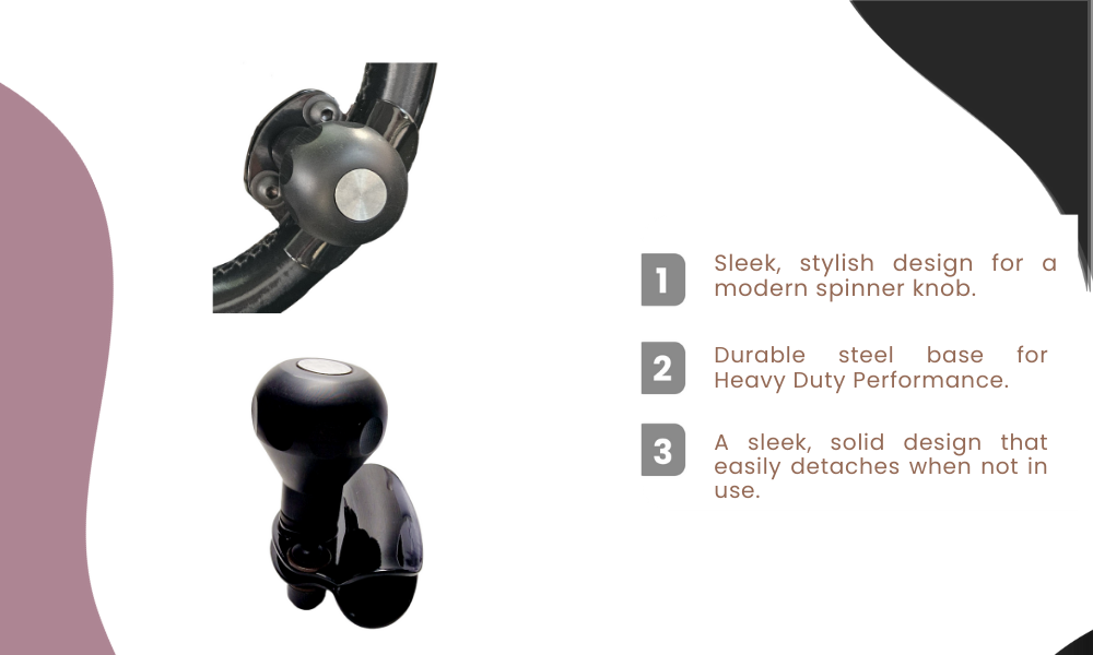 Quick Release Steering Wheel Spinner Knob, Heavy Duty Vehicle Steering Wheel Assist Knob, Ideal for Cars, Trucks, Van, Forklifts, Boats, Disabled Drivers, Universal Fit