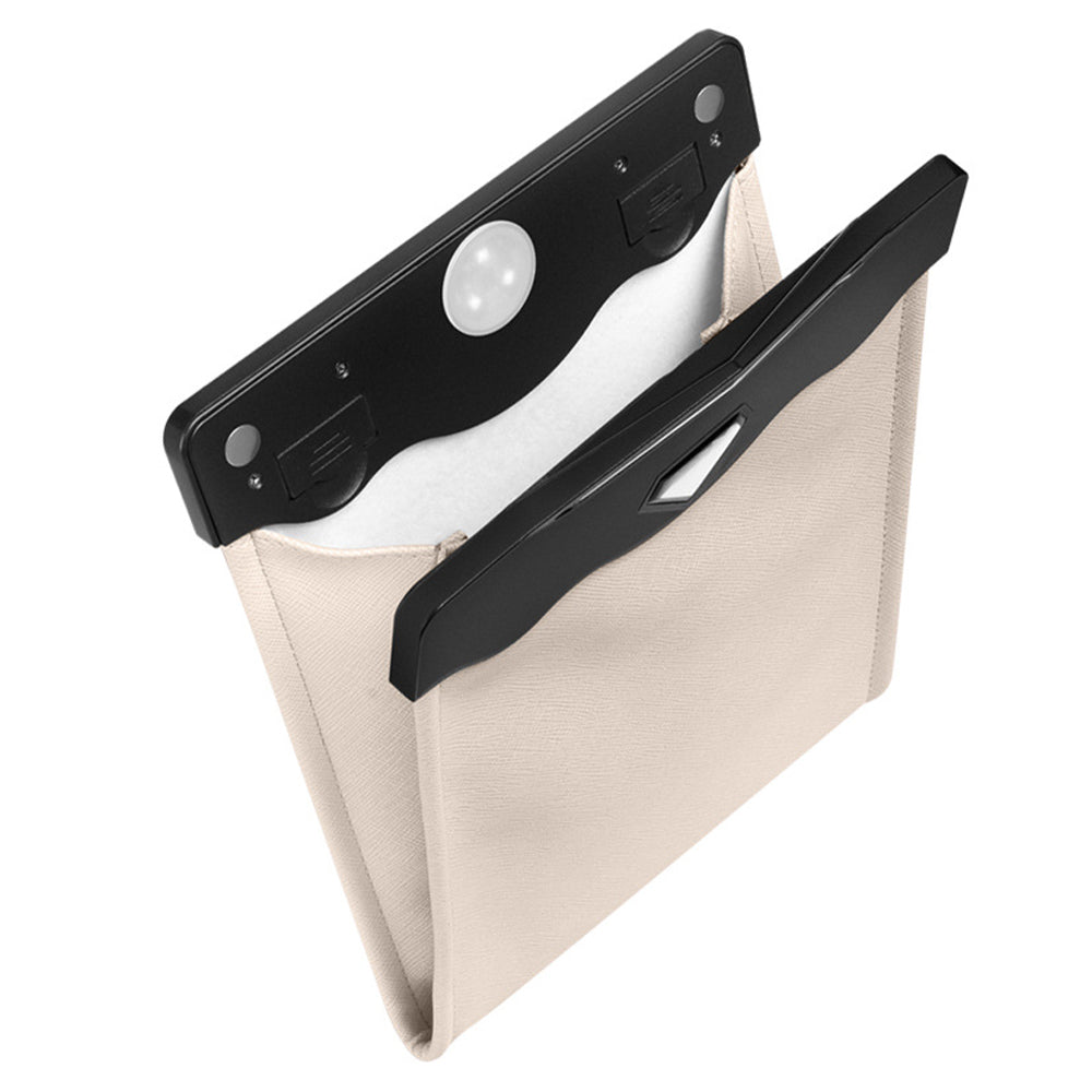 LED Car Trash Can Waterproof PU Smart Leather Car Garbage Bin Battery-Powered