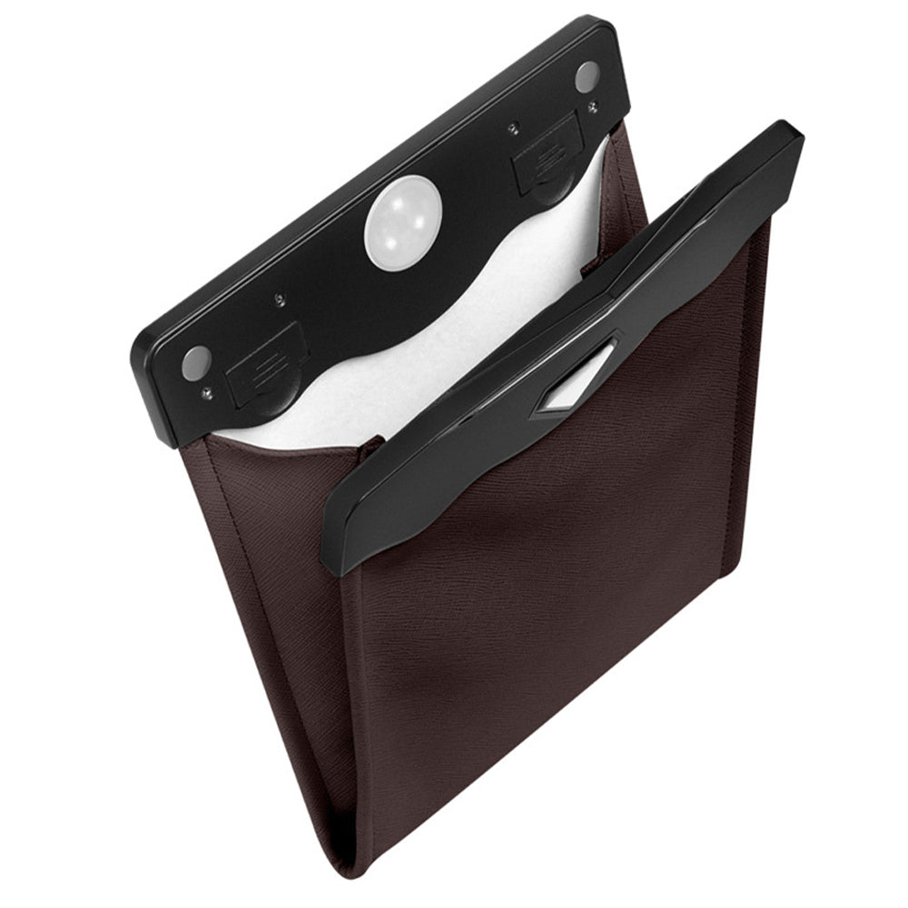 LED Car Trash Can Waterproof PU Smart Leather Car Garbage Bin Battery-Powered