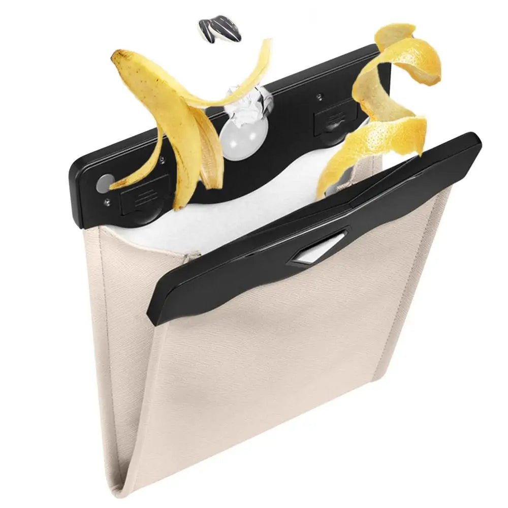 LED Car Trash Can Waterproof PU Smart Leather Car Garbage Bin Battery-Powered