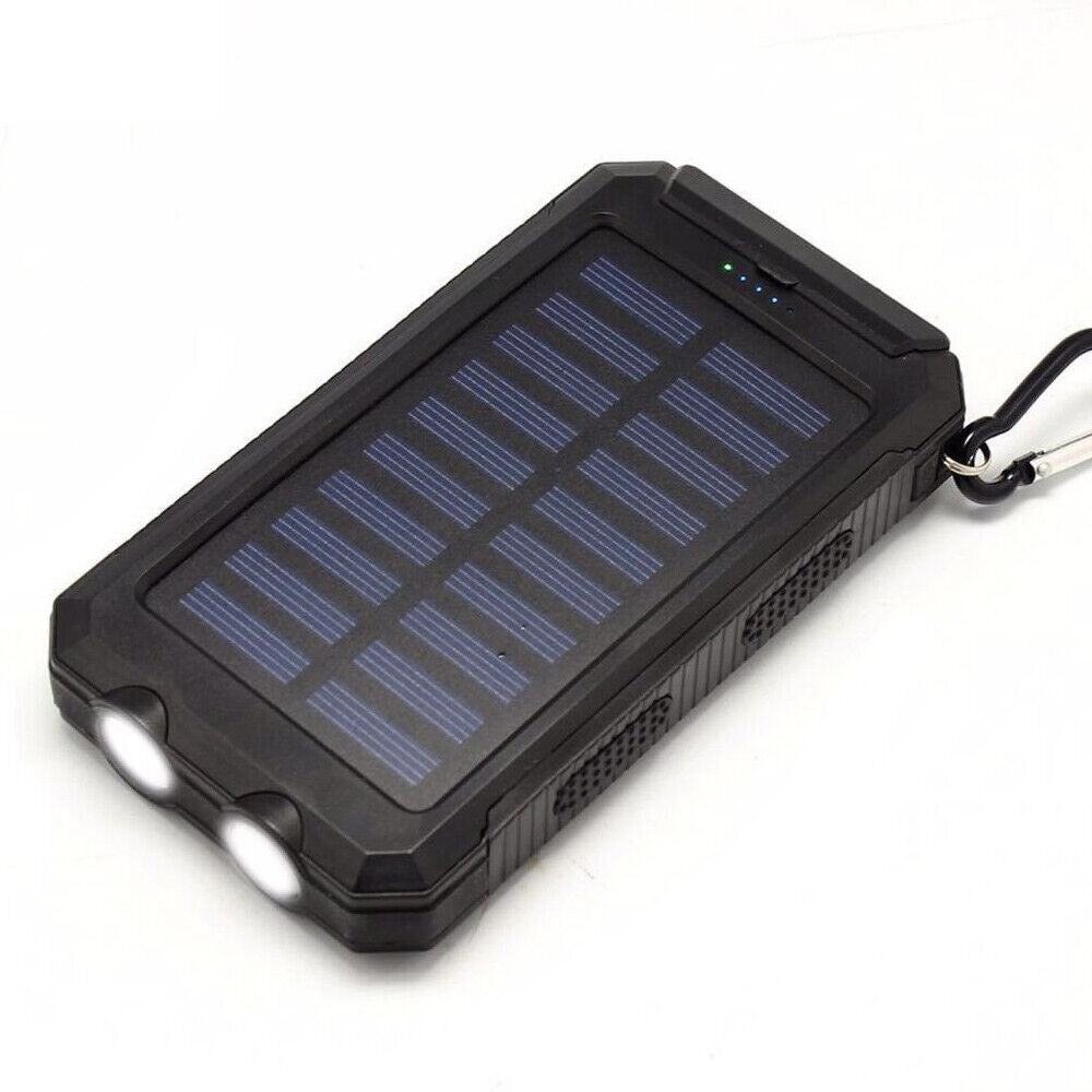 20000mAh Waterproof 2 USB LED Solar Power Bank