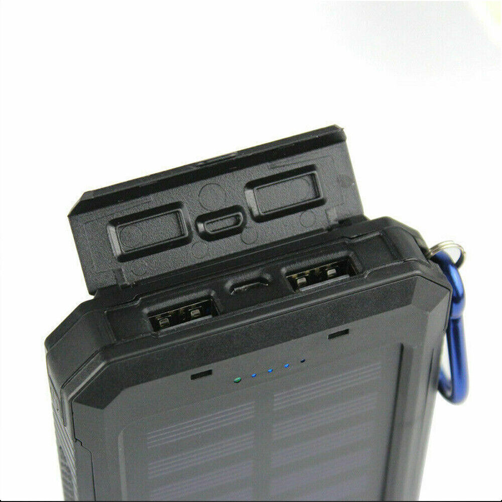20000mAh Waterproof 2 USB LED Solar Power Bank