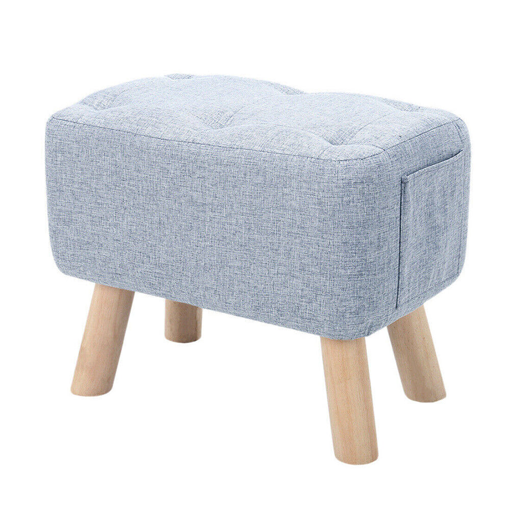 Linen Fabric Foot Rest Stool Ottoman Seat