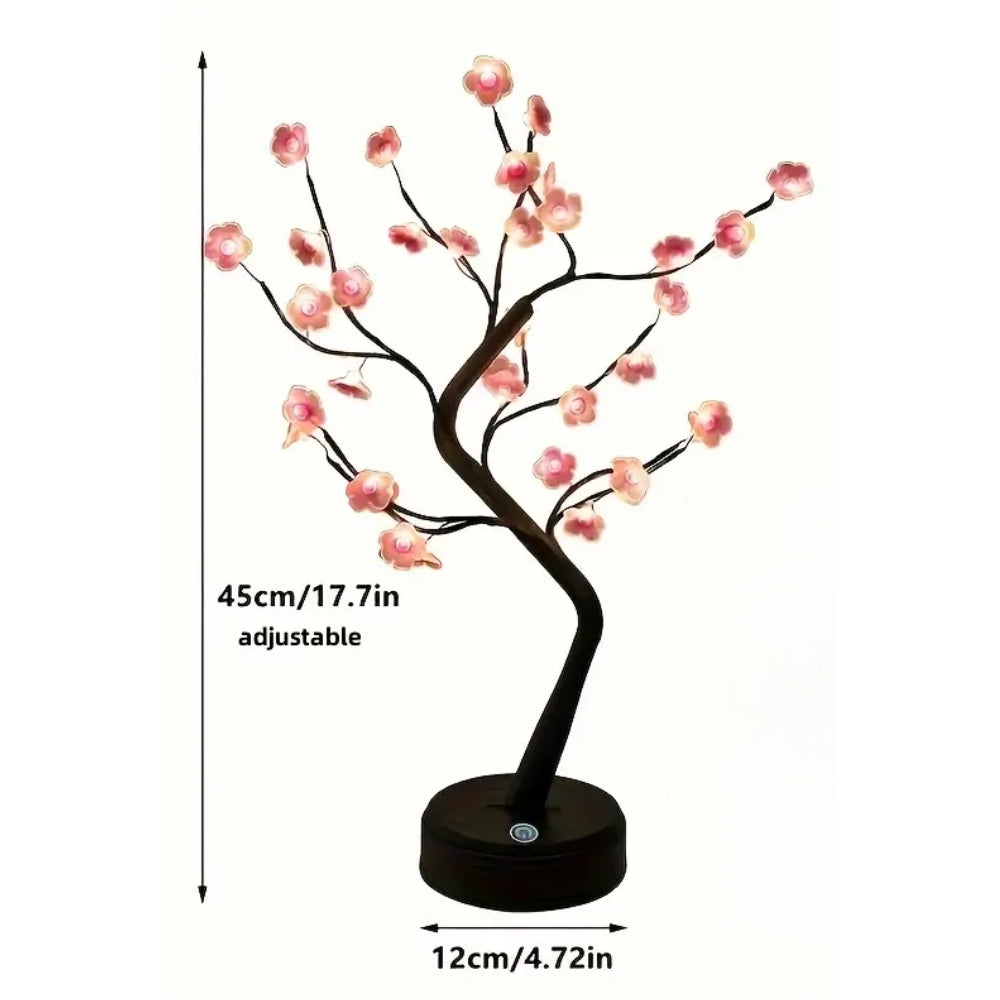 LED Table Tree Night Light – Desktop LED Lamp for Home Decoration, Warm White Light, USB Powered
