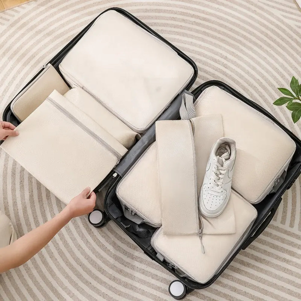 6-Set Compression Packing Cubes – Travel Storage Bags & Luggage Organizers