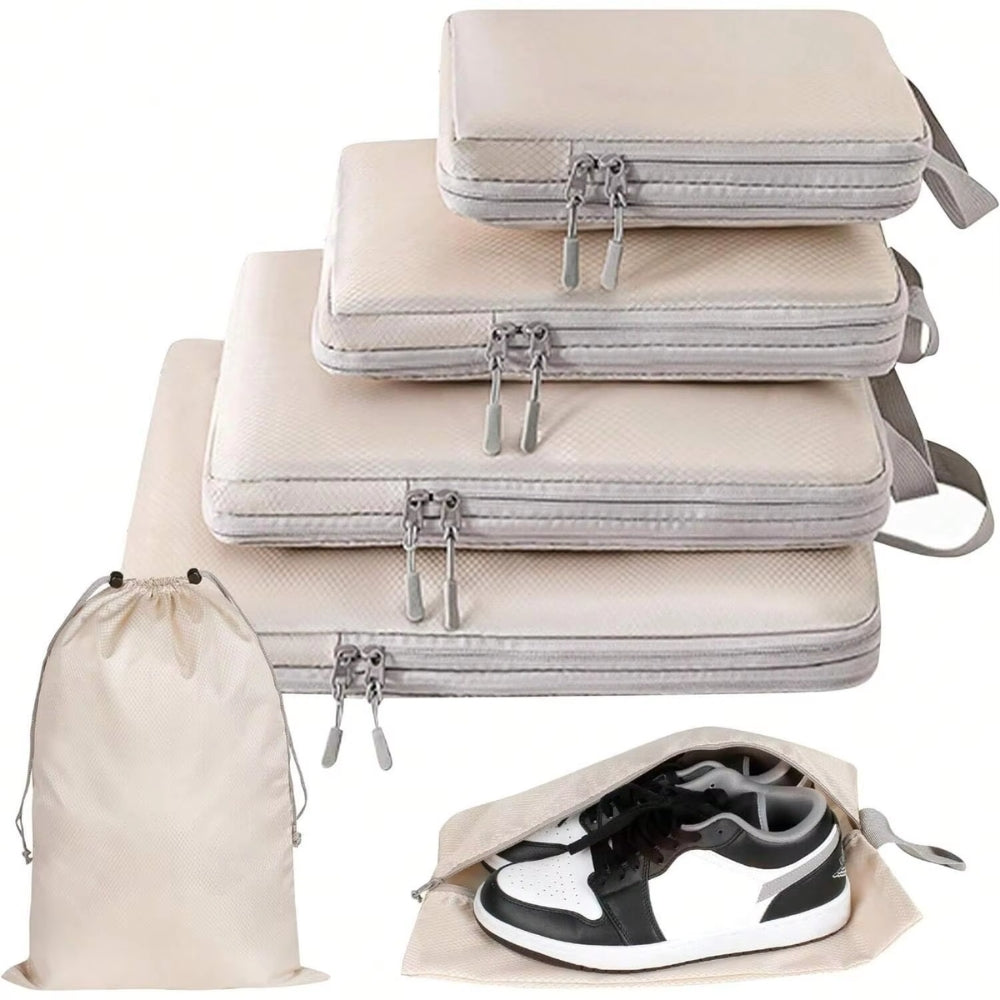 6-Set Compression Packing Cubes – Travel Storage Bags & Luggage Organizers