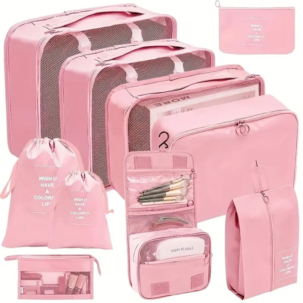 10-Piece Waterproof Packing Cubes Set – Multifunctional Travel Organizer for Luggage and Suitcases