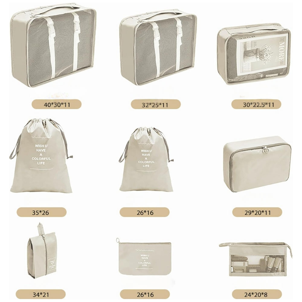 10-Piece Waterproof Packing Cubes Set – Multifunctional Travel Organizer for Luggage and Suitcases