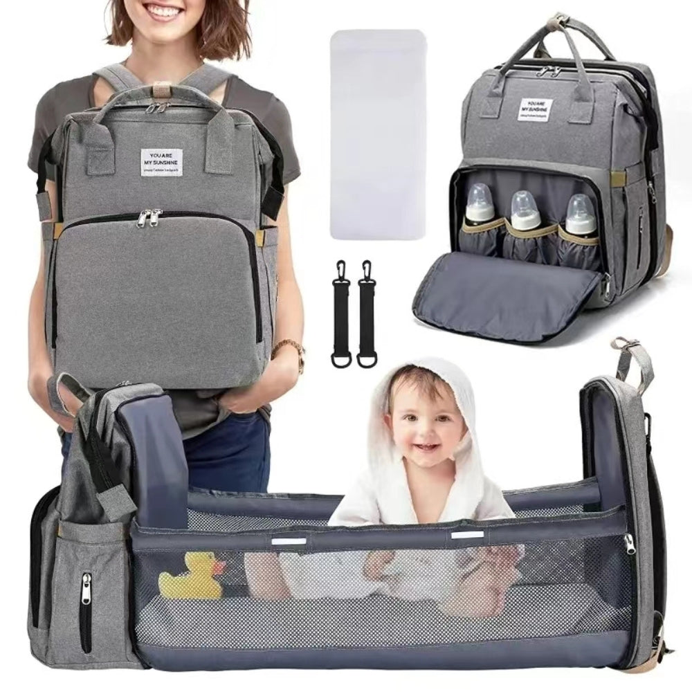 Multifunction  Foldable  Diaper Bag with Changing Station Portable Travel Back Pack