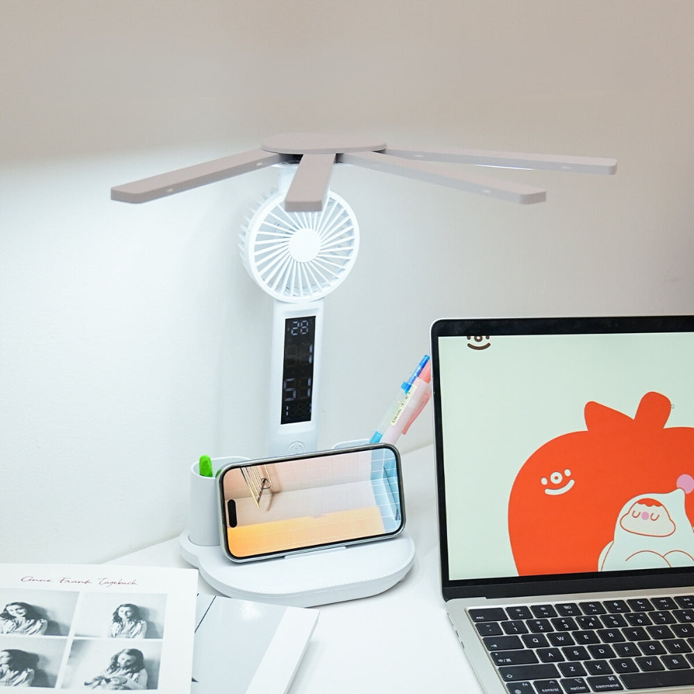 Multifunction LED Table Lamp Four Headed Folding Reading Lamp