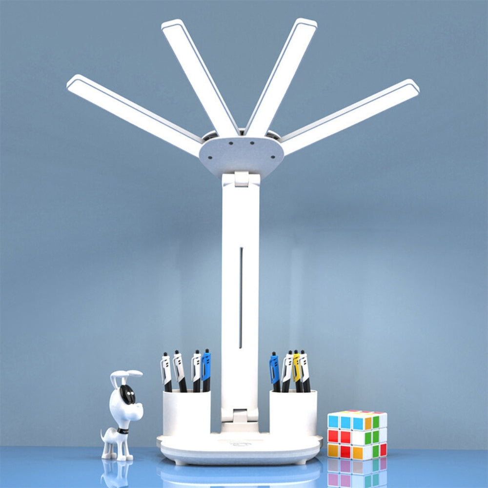 Multifunction LED Table Lamp Four Headed Folding Reading Lamp