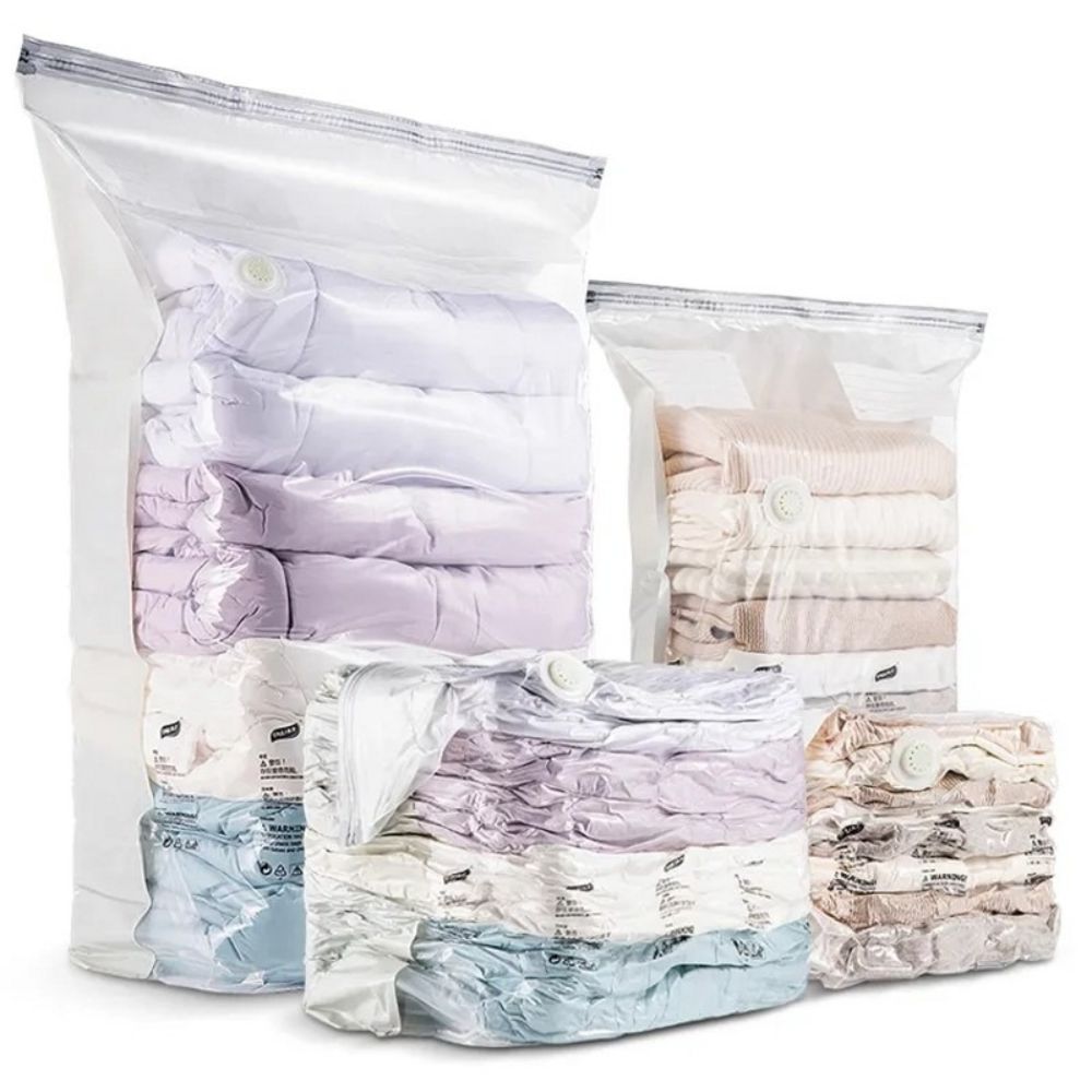 Patented Large Vacuum Storage Bags for Clothes and Blankets - Space-Saving Solution