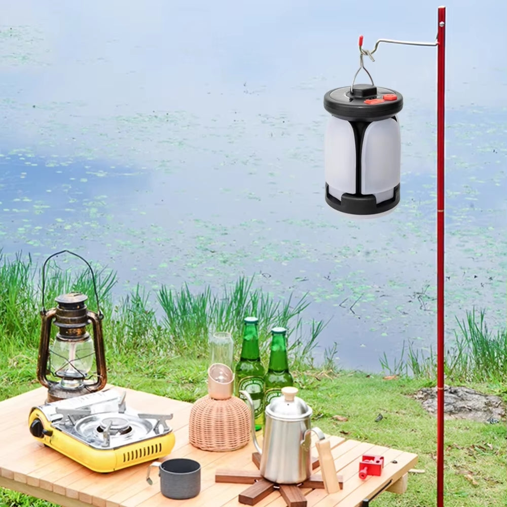 Rechargeable LED Camping Lantern with Foldable Floodlight - Portable and Versatile Tent Light
