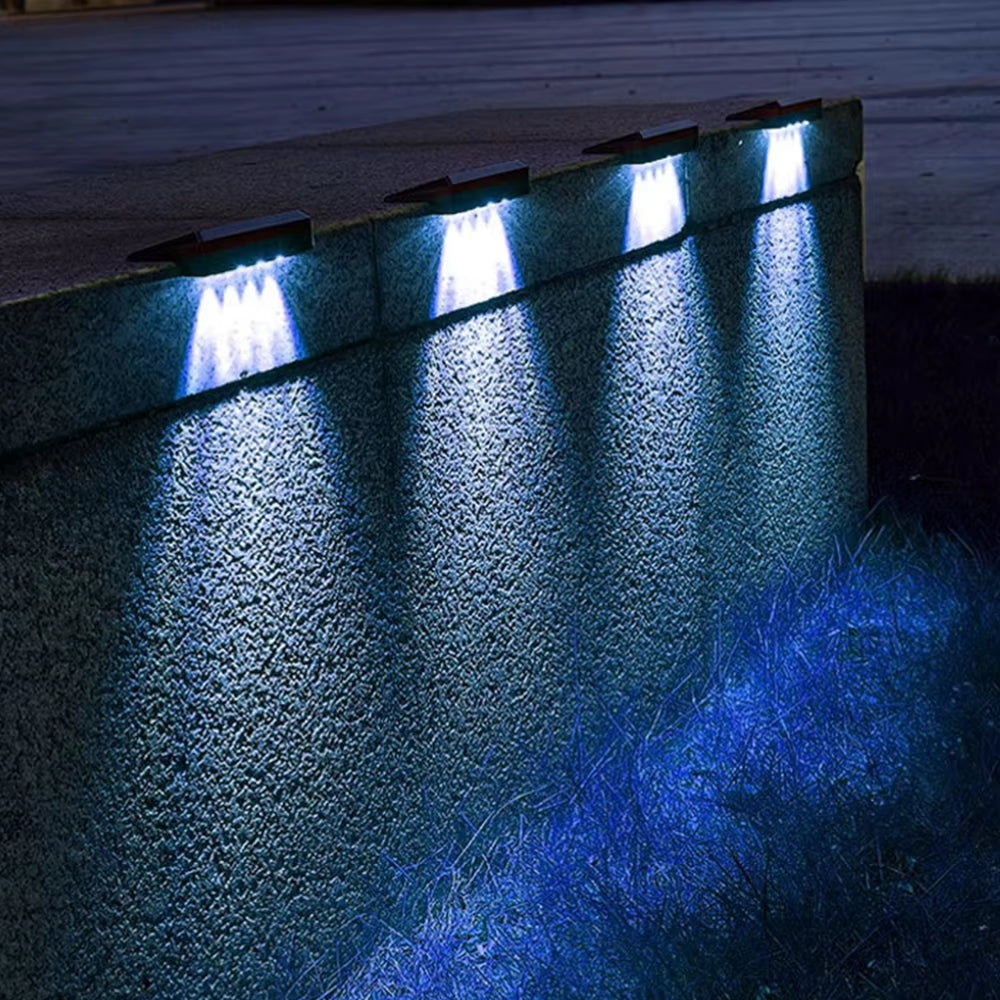2-Pack LED Solar Wall Lights – Outdoor Waterproof Solar Fence Lighting for Gardens & Pathways