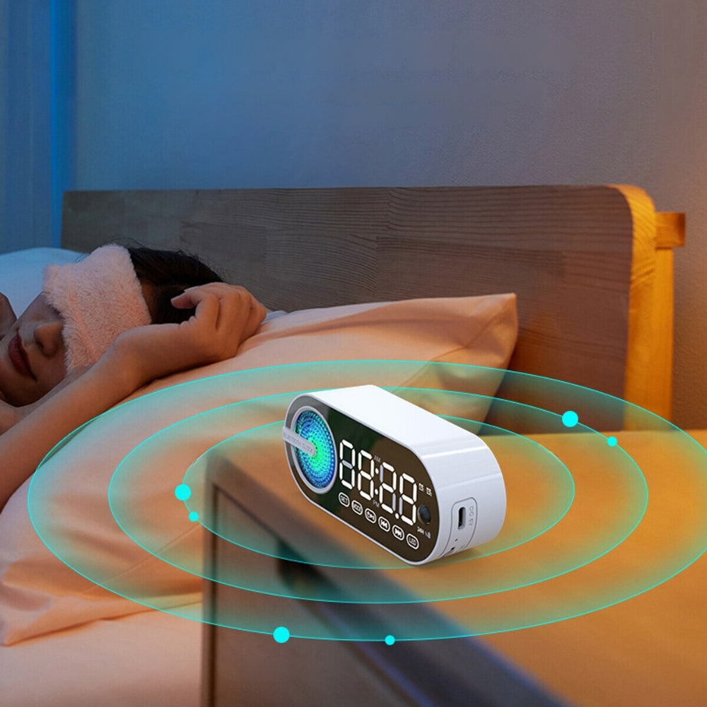 Large Display RGB Bluetooth Speaker Alarm Clock with TWS