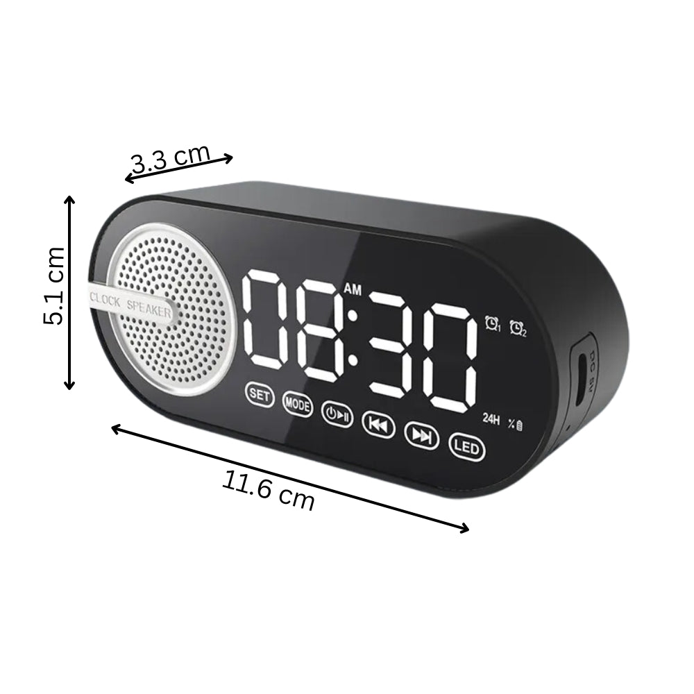 Large Display RGB Bluetooth Speaker Alarm Clock with TWS