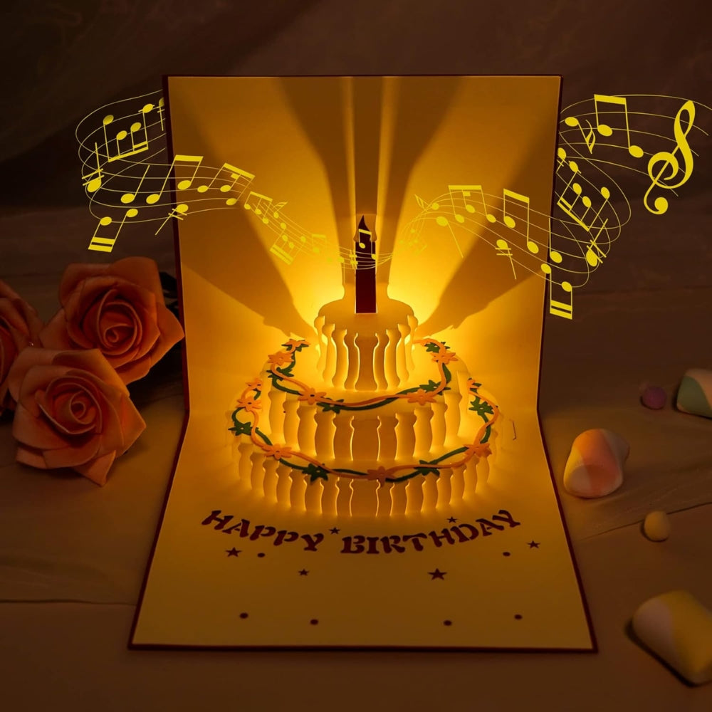 3D Light Music Birthday Greeting Card
