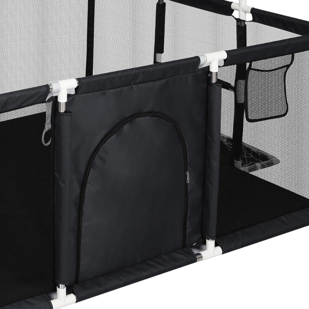 Large Baby Playpen with 100 Balls and Basketball Hoop for Kids Indoor & Outdoor