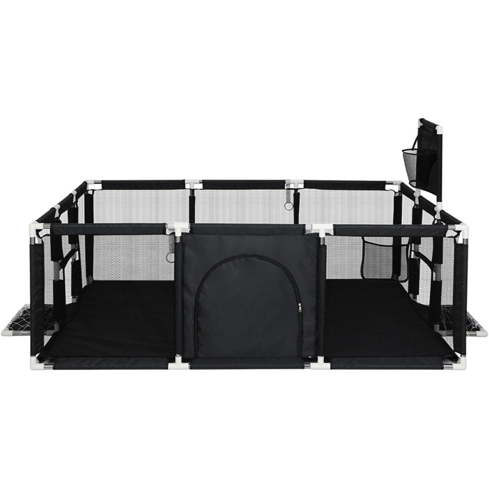 Large Baby Playpen with 100 Balls and Basketball Hoop for Kids Indoor & Outdoor