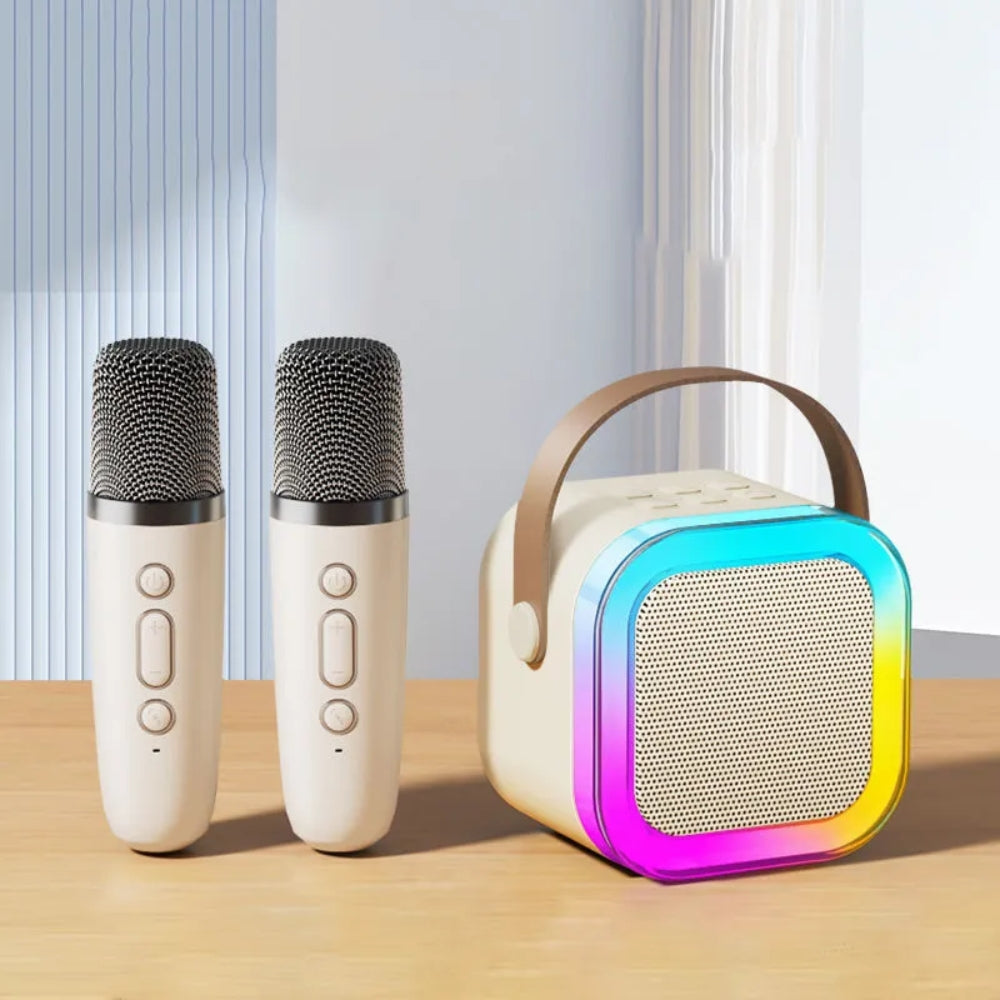 Portable Bluetooth Karaoke Machine with Speaker and 2 Wireless Microphones