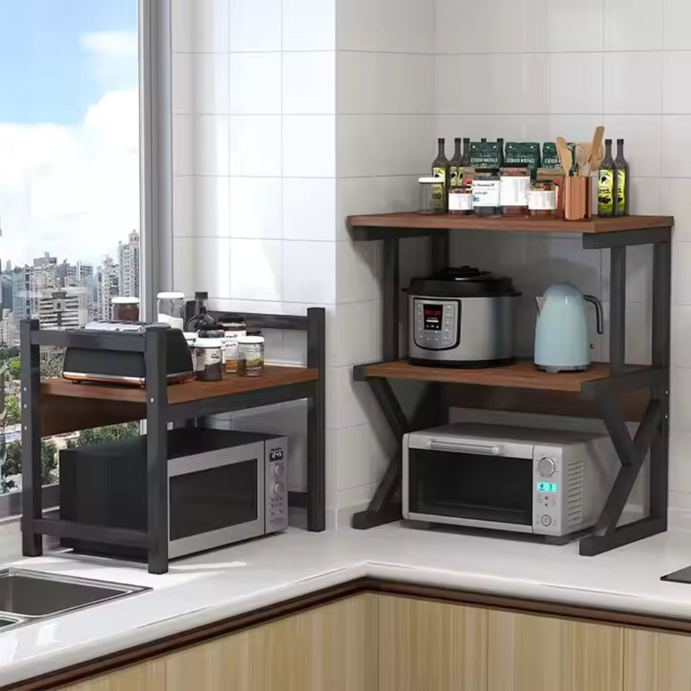 Multi-Tier Microwave Oven Rack Stand and Kitchen Storage Shelf