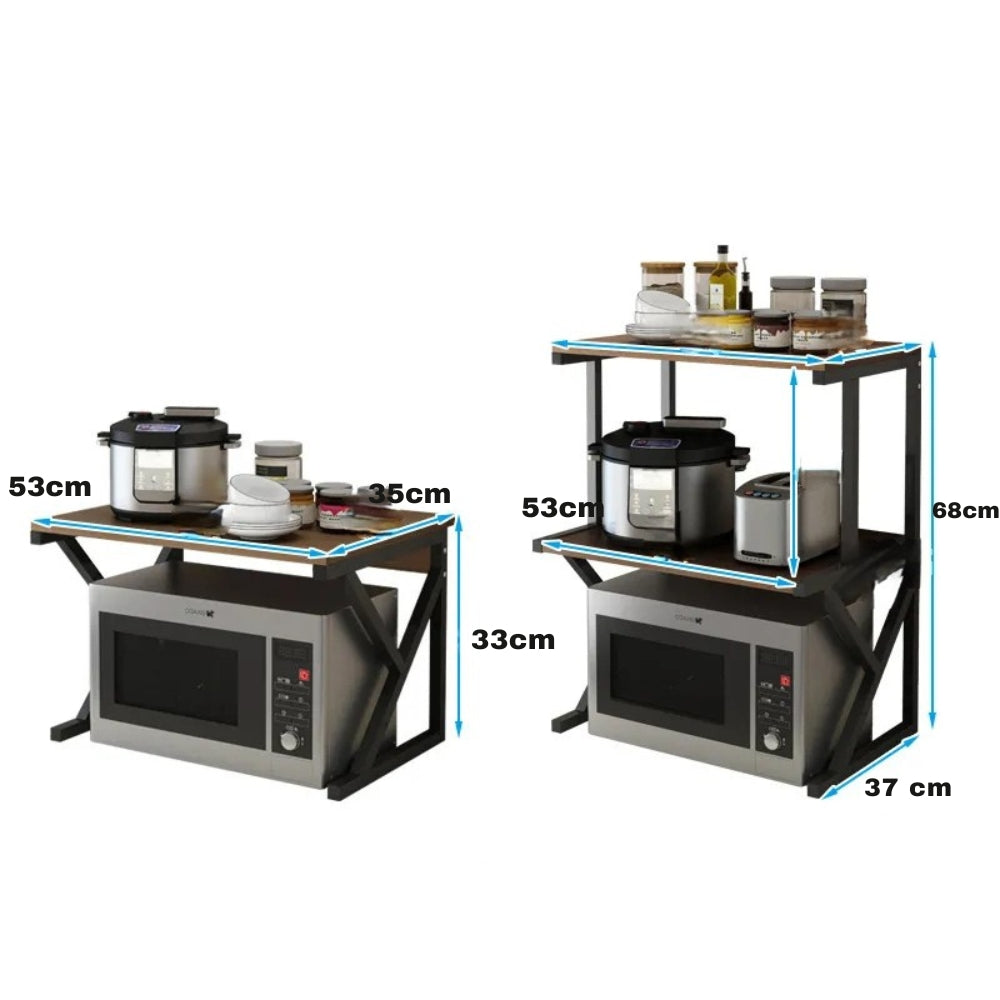 Multi-Tier Microwave Oven Rack Stand and Kitchen Storage Shelf