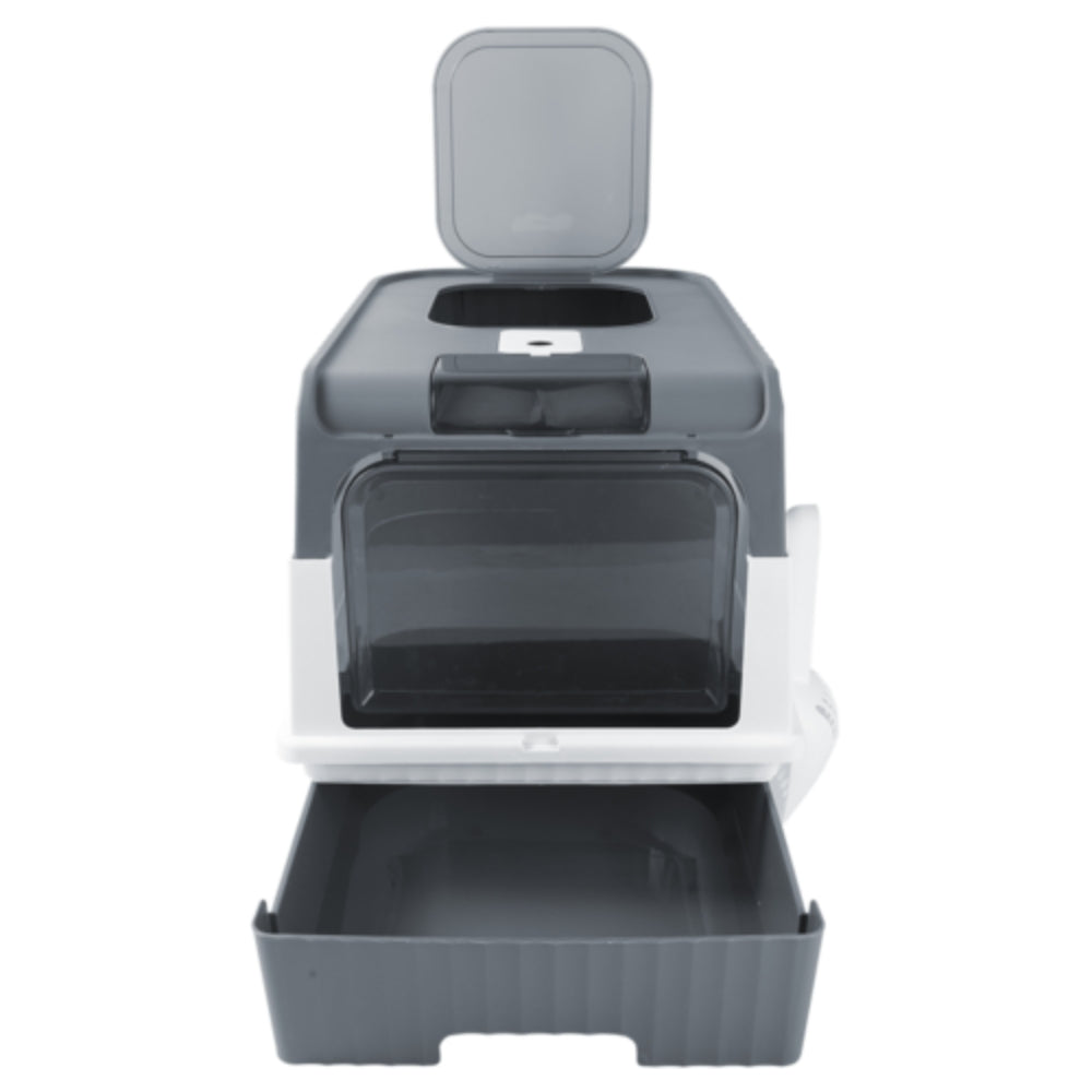 Large Cat Litter Box with Drawer and Anti-Splash Design
