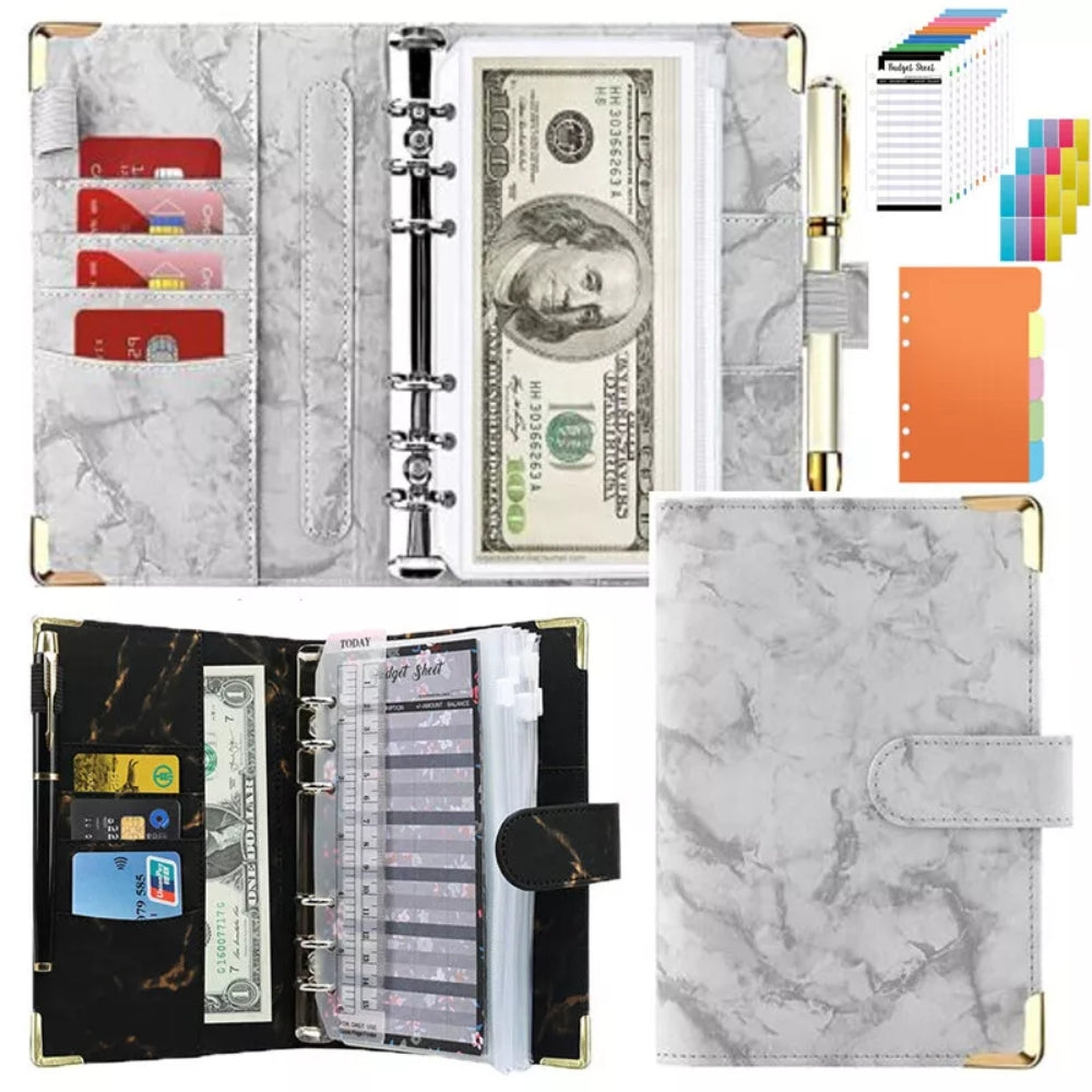 A6 Budget Binder Wallet Planner Cash Organizer with Envelopes